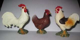   Farm Animals Retired 1998 Chicken LOT Roosters & Hen Figurines  