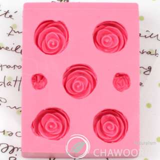 Cake Toppers No.16   Seven ROSE series Cake Decorating Silicone molds 