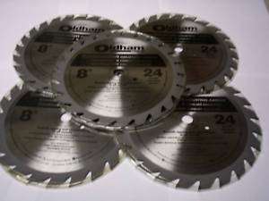 OLDHAM 8 CARBIDE CIRCULAR SAW BLADES 24T FITS 8 1/4  