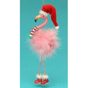 New   Club Pack of 12 Pink Flamingo Christmas Ornaments with Dangle 