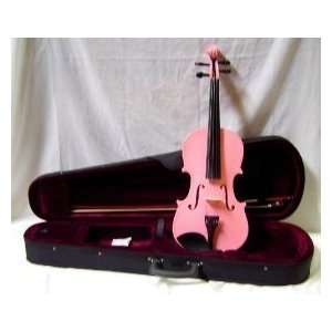  Violin with Carrying Case + Bow + Accessories   Pink Color Toys