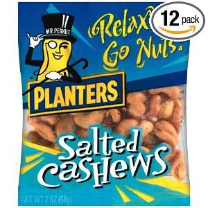 Planters Cashews, 2 Ounce Bags (Pack of 12)  Grocery 