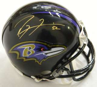 RAY LEWIS Signed Ravens Riddell Mini Helmet   SCHWARTZ  