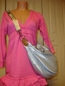 Victorias Secret PINK Metallic Silver Tote Handbag Bag  
