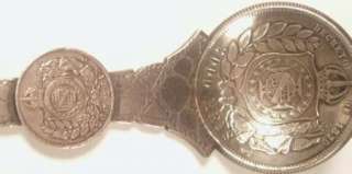 1861 89 Textured 2000 Reis Brazil Coin Silver Spoon  