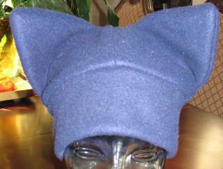 Cosplay dark blue fleece warm ski cat ear hat in 5 sizes  