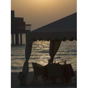 Table Setting on the Beach, Dubai, United Arab Emirates, Middle East 