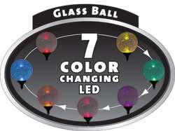   Color Changing Glass Ball Fixture Lawn Garden Path Light Solar Powered