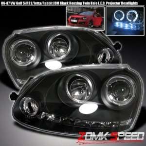  06 08 Vw Golf/Jetta/Rabbit Halo Black Pro Headlights 