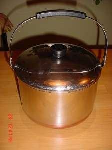   Copper 6 Qt Bail Handle Stock Pot Dutch Oven Preserve Kettle  