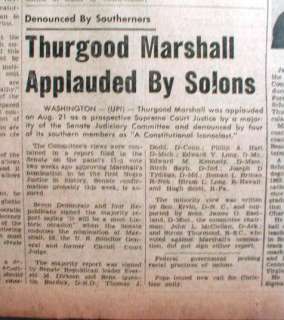   American newspapers THURGOOD MARSHALL 1st Negro US SUPREME COURT