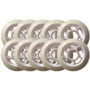  White / White Inline Skate Wheels 80mm 85a 10 Pack Sports 