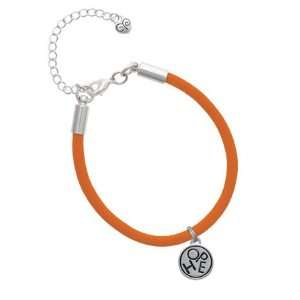   Hope in Round Disc Charm on an Orange Malibu Charm Bracelet Jewelry