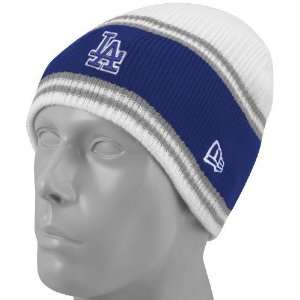  New World Era L.A. Dodgers Royal Blue 5 Stripe Knit Beanie 
