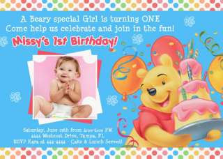 BABY WINNIE THE POOH Birthday Invitations U PRINT  