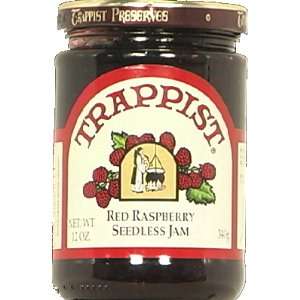 Trappist Preserves Red Raspberry Seedless Jam 12.0 oz jar (Pack of 3)