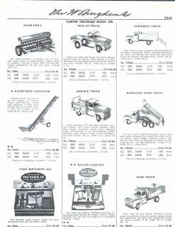 1960 61 Ad Structo Toy Trucks Steam Shovel Dump Bulldozer Hauler 