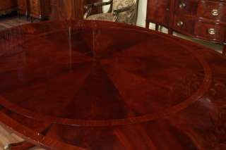 Round to Oval Mahogany Dining Table, High End Designer  