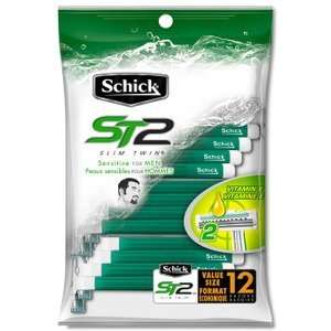  Schick Slim Twin ST2 Razors, Sensitive for Men, Value Size 
