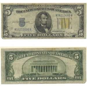  1934 A Five Dollar Silver Certificate, North Africa Issue 