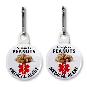   To Peanuts Medical Alert Pair Of 1 Inch White Zipper Pull Charms