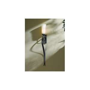   Light Wall Sconce in Bronze with Soft Amber glass