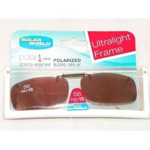 Solar Shield 56Rec15 Ultralight Frame Driving Lens Polarized Clip On 