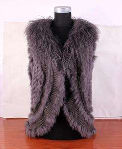   price hand knitting fur vest vests lamb curly wool collar grey color