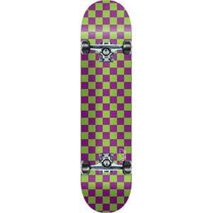  Speed Demons Checker Complete Skateboard   8.0 Purple/Neon 