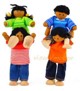 Plan Toys ETHNIC DOLL FAMILY 7416 Dollhouse African American Black 