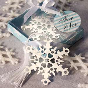 100 Snowflake Design Bookmark Wedding Favors  
