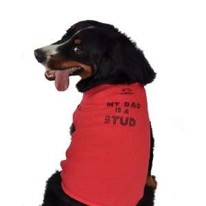   Meow Dog Tank Top, My Dad is a Stud, Red, Extra Small