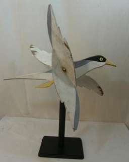   OLD AMERICAN FOLK ART SHORE BIRD DECOY WHIRLIGIG CARVING OF A SEAGULL