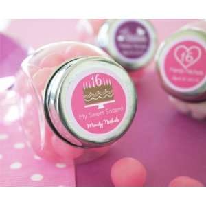  Sweet Sixteen or Quinceañera Personalized Candy Jar Favors 