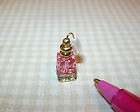 Miniature Perfume Bottle, Crystal Base, Rose DOLLHOU