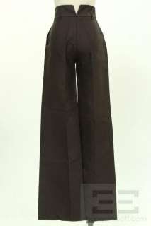   Veneta Brown Cotton High Waist Wide Leg Pants Size 40 NEW  