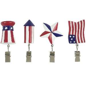   Flags Flying Patriotic Tablecloth Weight Set
