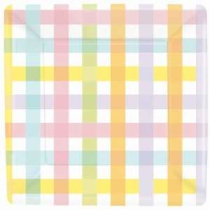 Amscan Luncheon Plates 7 8/Pkg Colorful Gingham; 3 Items/Order 