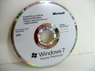 windows 7 home premium registered refurbisher disc is included