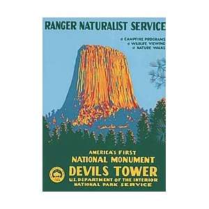  Devils Tower National Monument Vintage Poster (Ranger 