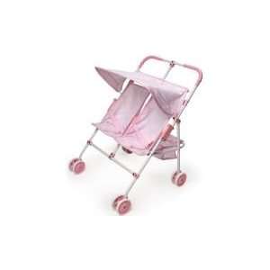    Folding Double Doll Umbrella Stroller   Pink Gingham Toys & Games