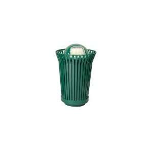     36 Gallon Outdoor Trash Can w/ Dome Top Lid & Plastic Liner, Green