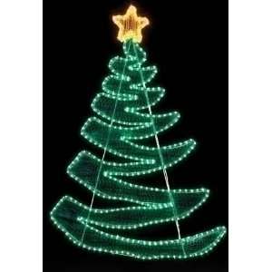   48 Green Zig Zag Rope Light Christmas Tree Yard Art 