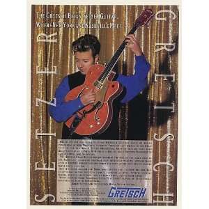  1994 Gretsch Brian Setzer Guitar Photo Print Ad (Music 