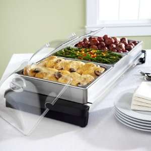  Stainless Steel Electric Buffet Server, Triple Server, 25 