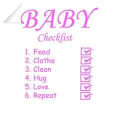 Baby Checklist (daughter) Wall Decal