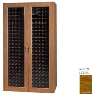   Bottle Wine Cellar   Glass Doors / Medium Walnut Cabinet Appliances