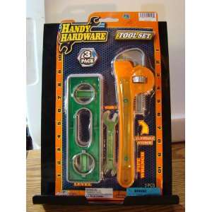  Handy Hardware Tools 3 pk Level, Wrench, Pipe Wrench 