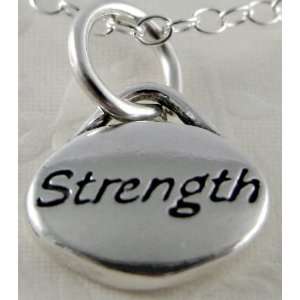  A Word of Inspiration Strength Charm in Sterling Silver 